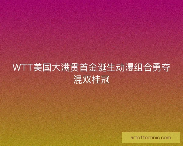 WTT美国大满贯首金诞生动漫组合勇夺混双桂冠