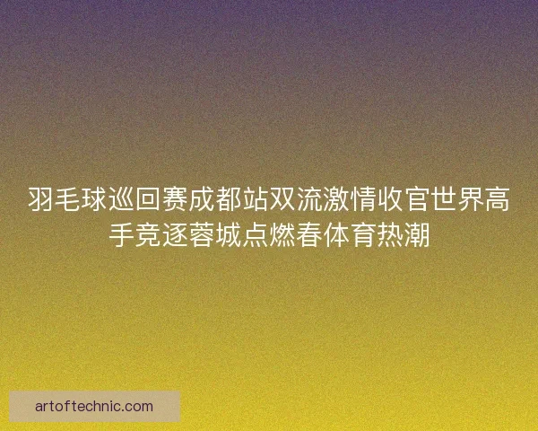 羽毛球巡回赛成都站双流激情收官世界高手竞逐蓉城点燃春体育热潮