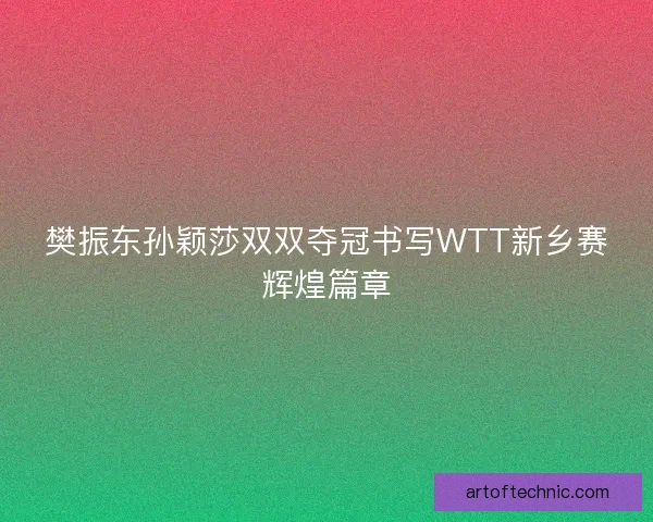 樊振东孙颖莎双双夺冠书写WTT新乡赛辉煌篇章